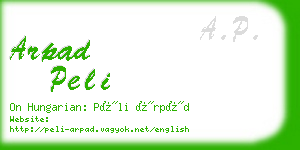 arpad peli business card